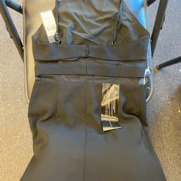 BCBGMAXAZRIA Women's Square Neck Evening Midi Dress, US Size 0, Black - Picture 4 of 9